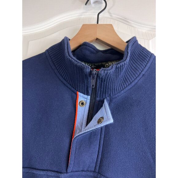 Orvis Men's 1/4 Zip Pullover Sweatshirt Navy Blue Cotton Polyester Size L - Picture 2 of 11
